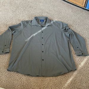 Men’s XXL Slim-Fit Dress Shirt Black & White, Blue & White Checkered, Solid Blue